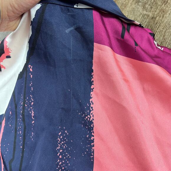 Tanya Taylor Avril Top Floral Satin Polyester Neck Tie Blouse - Picture 13 of 13